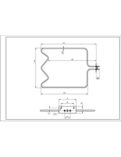 Тен нижній для духовки Beko 262900002 1300W 220V B=340mm L=405mm