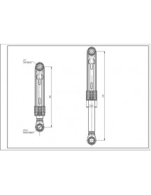 Амортизатор бака для пральної машини  Beko AKS 2816870400 85N L=180-275mm D отвору=11mm