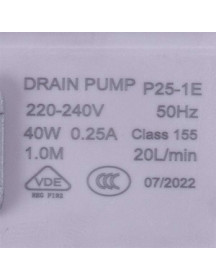 Помпа (насос) для пральної машини 292090 Drain Pump 40W P25-1E 0.2A (мідна обмотка)