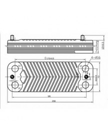 Теплообмінник пластинчастий ГВП (12 пластин) для газового котла Wolf 2980426 Теплообмінник пластинчастий ГВП (12 пластин) для газового котла Wolf 2980426