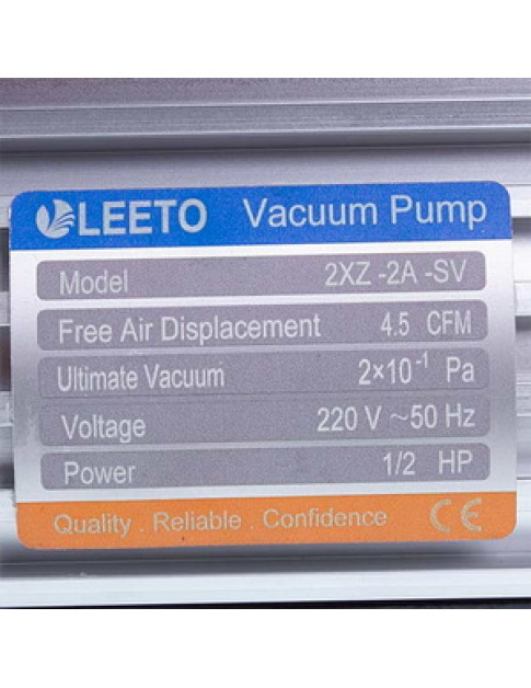 Вакуумний насос із манометром LEETO 2XZ-2A/C-SV (2 ступ./128 л/хв.)