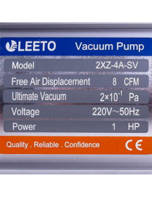 Вакуумный насос с манометром LEETO 2XZ-4А-SV (2 ступени 226 л/мин)