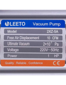 вакуумный насос LEETO 2XZ-5A/C (2 ступени/283 л/мин)