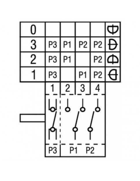 Перемикач режимів EGO 49.24215.520 для піца-печі Zanussi/Cuppone 300007 16A (4 позиції)