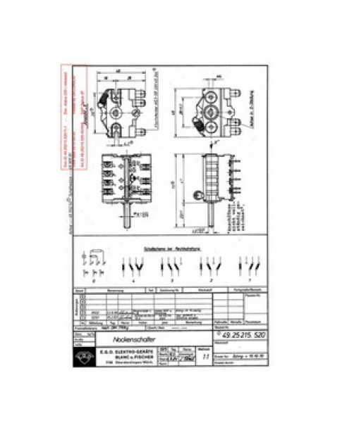 Перемикач режимів EGO 49.25215.520 300172 16A (5 позицій)
