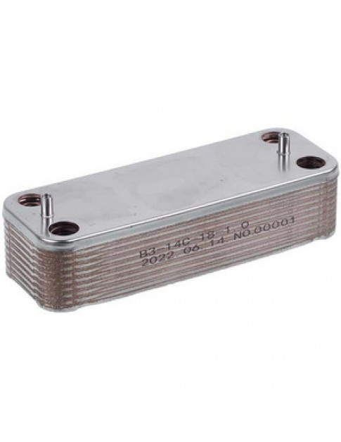 Теплообмінник пластинчастий ГВП (18 пластин) для газового котла Demrad, Protherm, Ariston 3003200018 Теплообмінник пластинчастий ГВП (18 пластин) для газового котла Demrad, Protherm, Ariston 3003200018