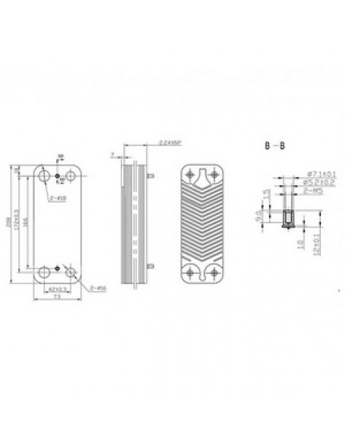 Теплообмінник пластинчастий ГВП (18 пластин) для газового котла Demrad, Protherm, Ariston 3003200018 Теплообмінник пластинчастий ГВП (18 пластин) для газового котла Demrad, Protherm, Ariston 3003200018