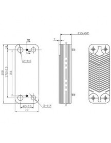 Теплообмінник пластинчастий ГВП (16 пластин) для газового котла Demrad Aden, Atron, Kalisto 3003200025 Теплообмінник пластинчастий ГВП (16 пластин) для газового котла Demrad Aden, Atron, Kalisto 3003200025