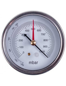 Манометр (вакуумметр) VALUE  310500301 (D корпусу= 75mm, 2 стрілки, підключення ззаду)