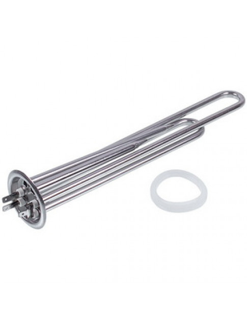 Тен для бойлера 34013090000 EAZIL 2000W L=305mm (нержавіюча сталь), фланець 64mm, 2 трубки під датчик, анод M6