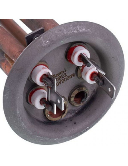 Тен фланцевий для бойлера 34013100000 Kawai 2000W (мідний) L=310mm фланець 64mm (під анод M4)