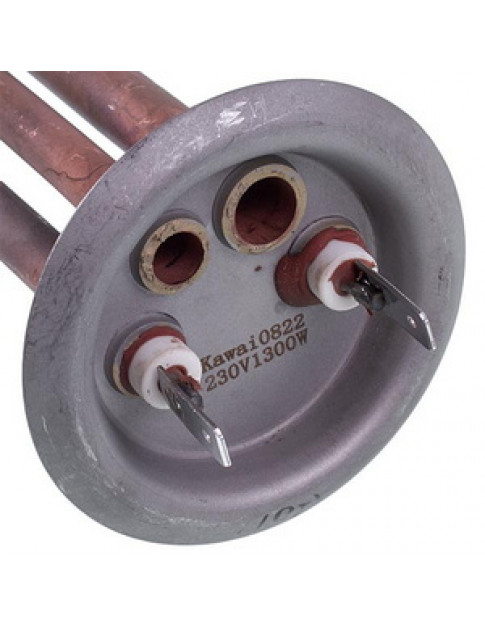 Тен для бойлера 34013320000 Kawai 1300W (медь) L=310mm фланец 64mm, 2 трубки (под анод M4) Тен для бойлера 34013320000 Kawai 1300W (медь) L=310mm фланец 64mm, 2 трубки (под анод M4)