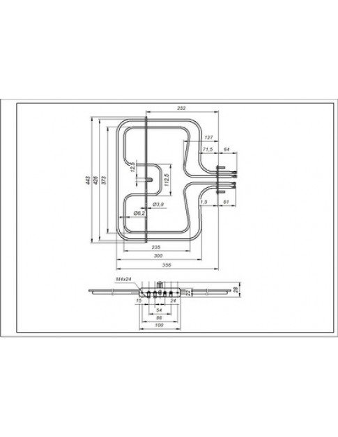 Верхний тен (гриль) 2700W 240V для духовки Electrolux 3570797047 Верхний тен (гриль) 2700W 240V для духовки Electrolux 3570797047