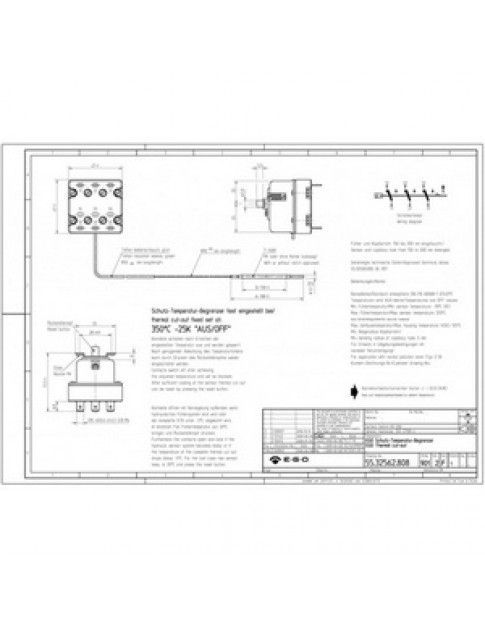 Термостат захисний 55.32562.808 55.32562.805 для MBM, Metos, Apach 375228 +350°C