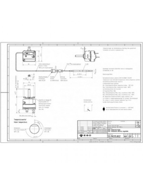 Термостат для фритюрниці Ambach EF1, EF2, EY2 серії EGO 55.19035.802 375310 100-185°C