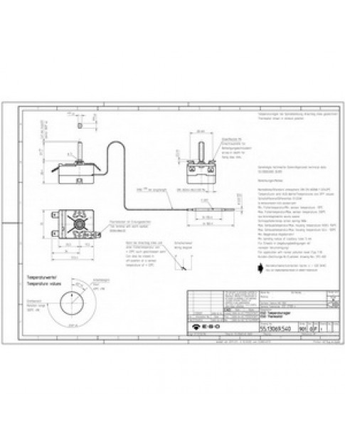 Термостат EGO 55.13069.540 для пароконвектомата Salva, MKN 375402 50-320°C