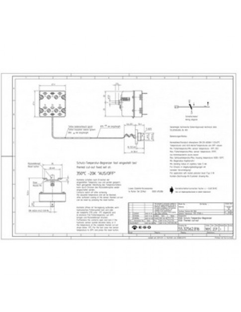 Термостат захисний EGO 55.32562.816 для пароконвектомата Electrolux, Lainox 002730 R65070070 375455 максимально +350°C