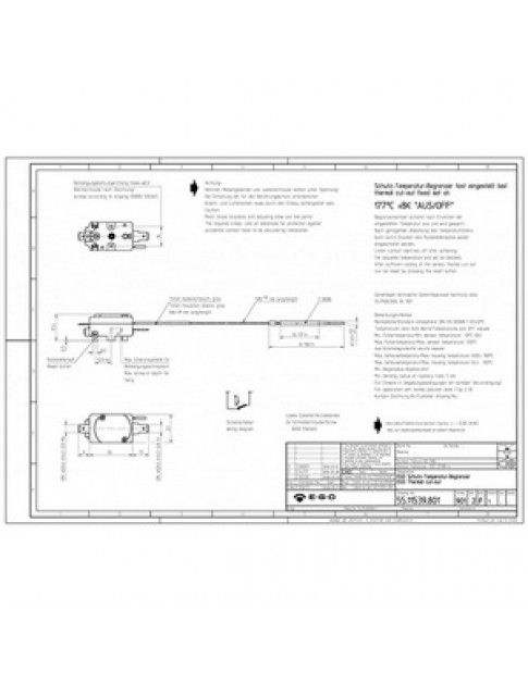 Термостат захисний Electrolux, MBM 375767 031482 3700014 +170°C EGO 55.11539.801