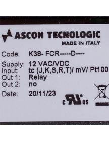 Temperature Controller (Electronic Regulator) K38 TECNOLOGIC 379486