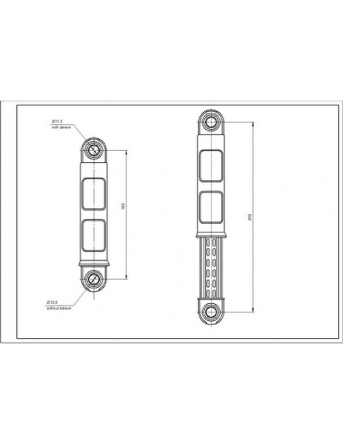 Амортизатор бака для пральної машини Electrolux 3794303010 80N L=165-245mm D отвору=11mm