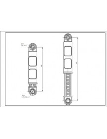 Амортизатор бака (без кріплення) для пральної машини Candy 41017168 120N L=185-270mm D отвору=11mm