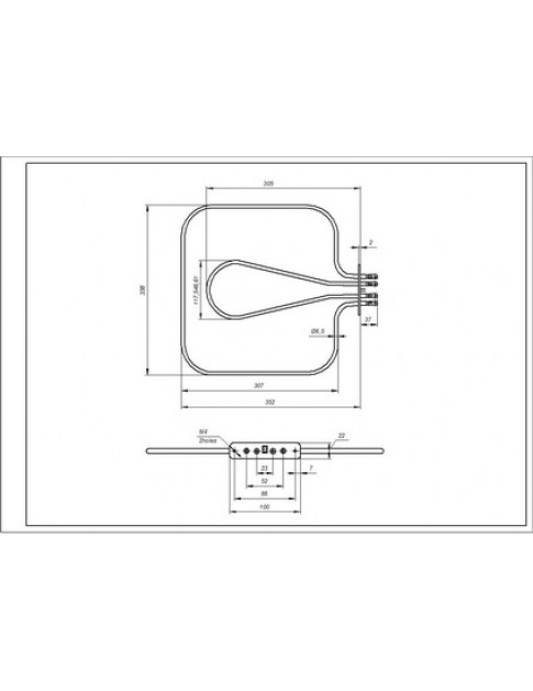 Candy 41020672 Тен нижній для духовки 1050W + 450W