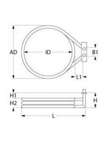 ТЕН нагреватель для духовки, конвекційної печі Electrolux, Juno 415116 2600Вт, 230В, фланець 70x22мм ТЕН нагреватель для духовки, конвекційної печі Electrolux, Juno 415116 2600Вт, 230В, фланець 70x22мм