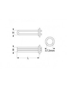 Тен бойлера для посудомийної машини Dihr, Kromo, Angelo 415265 9000W 230V L=470mm B=35mm