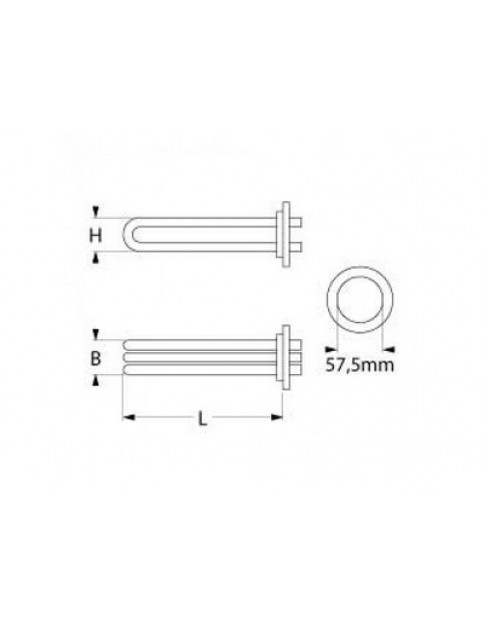 Тен бойлера для посудомийної машини Dihr, Kromo, Angelo 415265 9000W 230V L=470mm B=35mm Тен бойлера для посудомийної машини Dihr, Kromo, Angelo 415265 9000W 230V L=470mm B=35mm