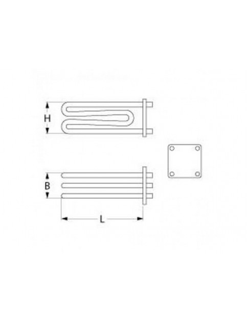 Тен бойлера для пароконвектомата Rational 415550 9000W 230V фланець 82x82mm