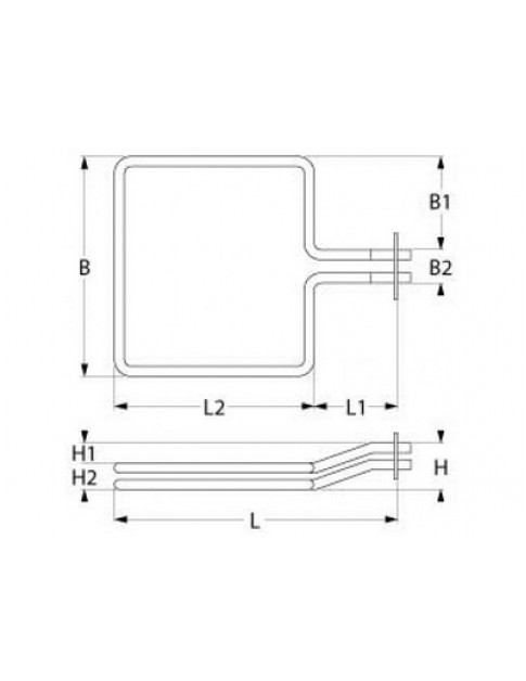 Тен для пароконвектомата, конвекційної печі Electrolux, Zanussi 415657 4500W 230V фланець 76x50mm