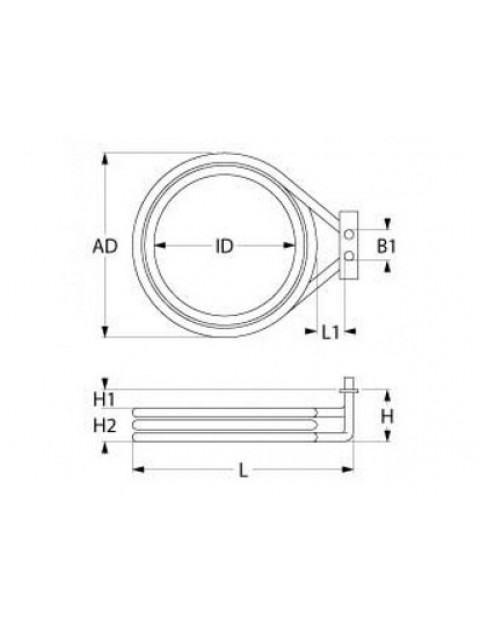 Тен для пароконвектомата, конвекційної печі Wiesheu-Wiwa 415823 8000W 380V фланець 70x22mm