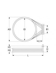 Тен для пароконвектомата Lainox, Mareno, Olis 415828 15000W 230V фланець 140x25mm
