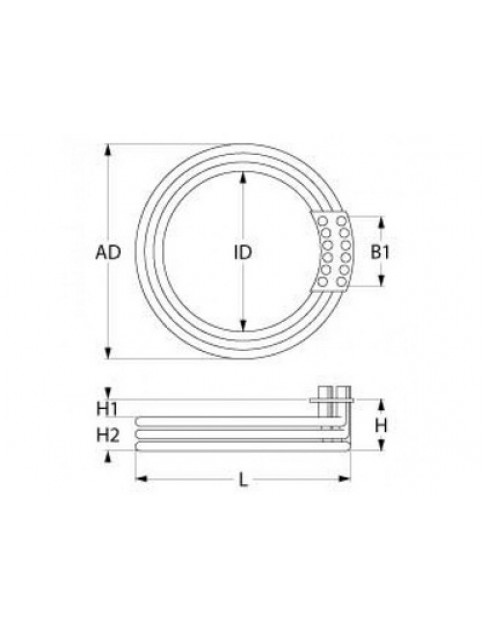 Тен для пароконвектомата Rational 415912 9000W 230V фланець 210х24mm