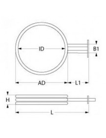 ТЕН універсальний нагрівач для духовки Modular 415925 1260Вт, 230В, фланець 100x22мм