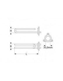 Тен бойлера для посудомийної машини NuovaSimonelli, IME Omniwash 416211 2700W 230V L=300mm B=25mm