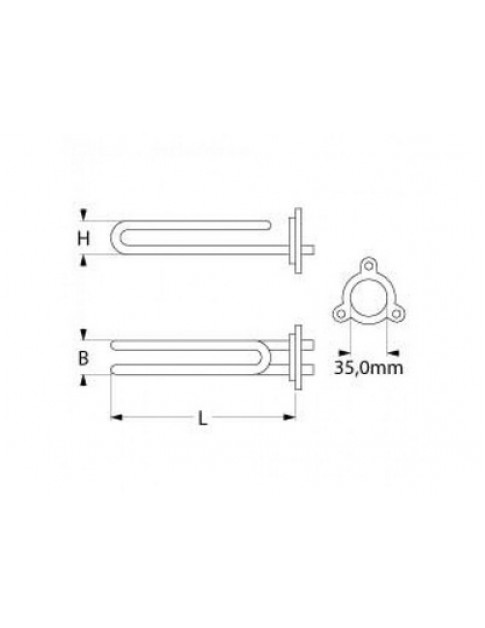 Тен бойлера для посудомийної машини NuovaSimonelli, IME Omniwash 416211 2700W 230V L=300mm B=25mm
