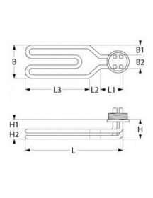 ТЕН бака, ванни для посудомийної машини NuovaSimonelli, Omniwash 416218 4500Вт, 230В, фланець 1¼ ТЕН бака, ванни для посудомийної машини NuovaSimonelli, Omniwash 416218 4500Вт, 230В, фланець 1¼