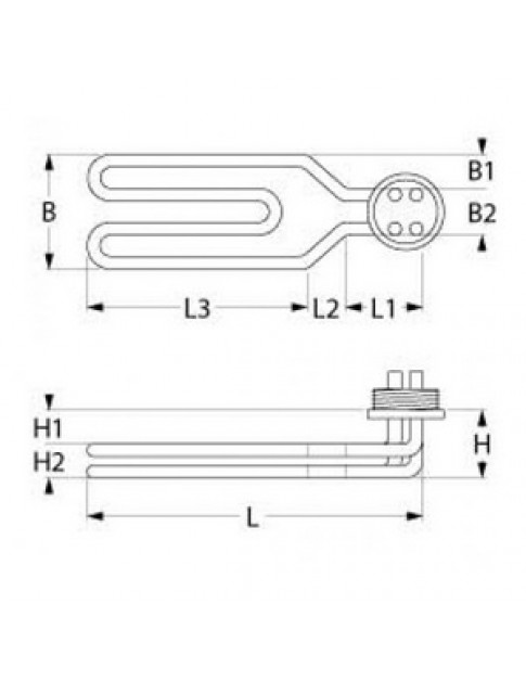 ТЕН бака, ванни для посудомийної машини NuovaSimonelli, Omniwash 416218 4500Вт, 230В, фланець 1¼