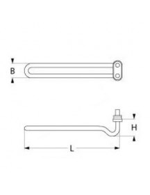 ТЕН бака, ванни для посудомийної машини Apach, Elettrobar, MBM 416234 600Вт, 230В, фланець 50x26мм кутовий ТЕН бака, ванни для посудомийної машини Apach, Elettrobar, MBM 416234 600Вт, 230В, фланець 50x26мм кутовий