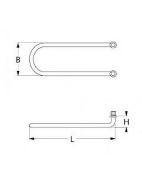 ТЕН бака, ванни для посудомиючої машини Aristarco, Fiamma 416247 2000Вт, 230В, фланець M10x1 кутовий