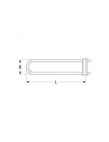 Тен бойлера для посудомийної машини Hobart 416286 3000W 230V L=408mm B=-65mm фланець 70x18mm