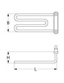 ТЕН бака, ванни для посудомийної машини Amatis, Fagor, Mastro FI30, AD48 416381 2000Вт, 230В, фланець 70x18мм зігнутий ТЕН бака, ванни для посудомийної машини Amatis, Fagor, Mastro FI30, AD48 416381 2000Вт, 230В, фланець 70x18мм зігнутий