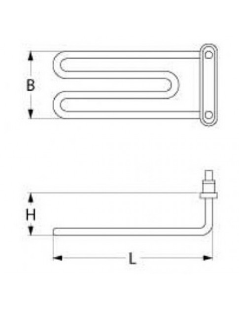 ТЕН бака, ванни для посудомийної машини Amatis, Fagor, Mastro FI30, AD48 416381 2000Вт, 230В, фланець 70x18мм зігнутий