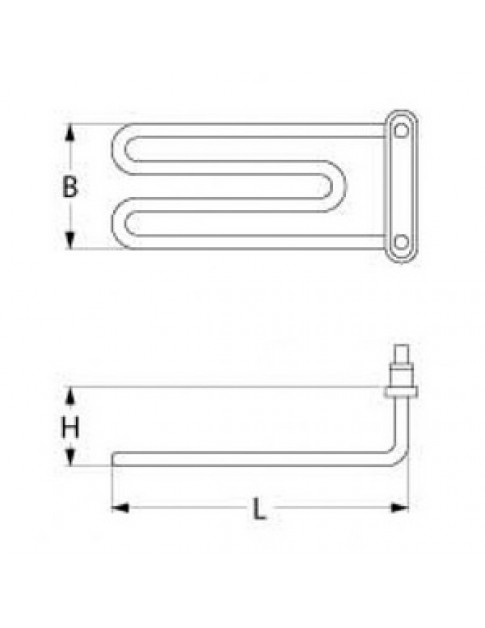 ТЕН бака, ванни для посудомийної машини Empero, Fagor FI48, FI64, FI80 серії 416382 2800Вт, 230В, фланець 70x18мм