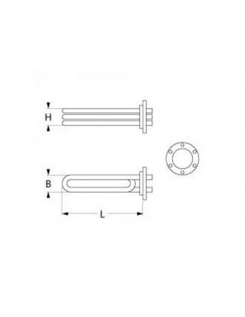 Тен бойлера для посудомийної машини Fagor 416385 6000W 230V L=420mm B=39mm