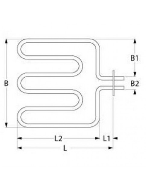 ТЕН для жарової шафи, духовки Dexion, MBM E6, G6 серії 416541 1500Вт, 220В, фланець 100х22мм