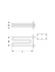 Тен бойлера для пароконвектомата Fagor 416606 9000W 230V фланець 55x105mm Тен бойлера для пароконвектомата Fagor 416606 9000W 230V фланець 55x105mm