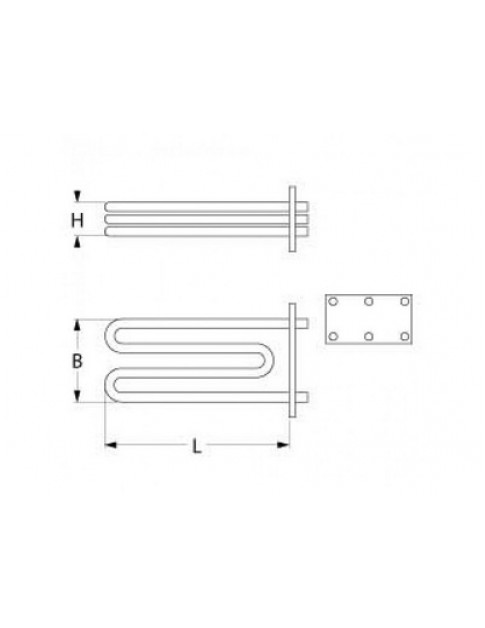 Тен бойлера для пароконвектомата Fagor 416606 9000W 230V фланець 55x105mm