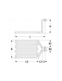 Тен для фритюрниці Fimar, Roller-Grill 416744 2000W 230V фланець 50х22мм